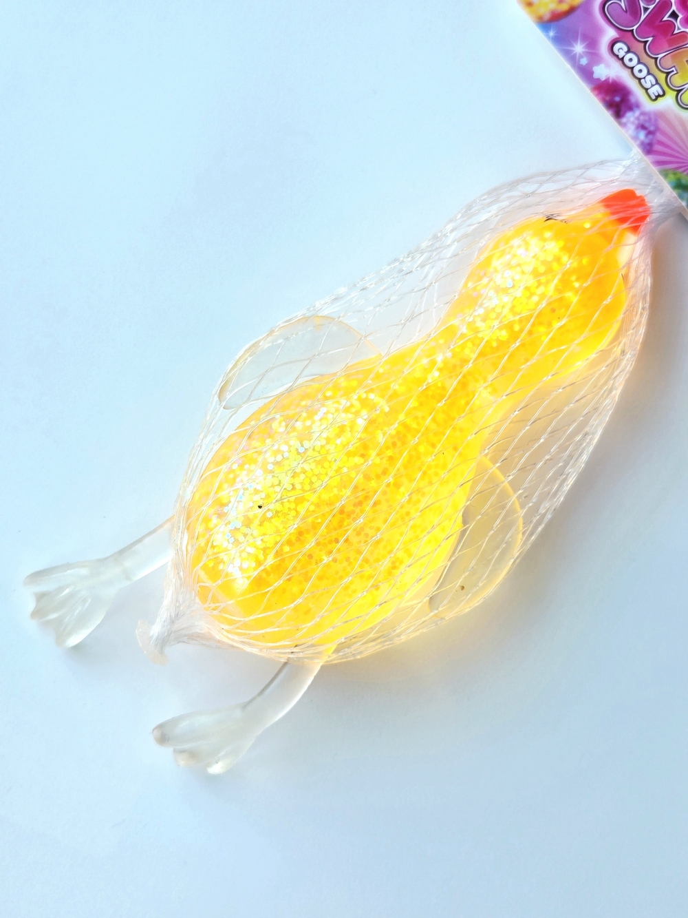 ORB Curiosities Sugar Swaps Goose Squishy Toy Yellow Glitter Sensory NEW - Picture 2 of 7